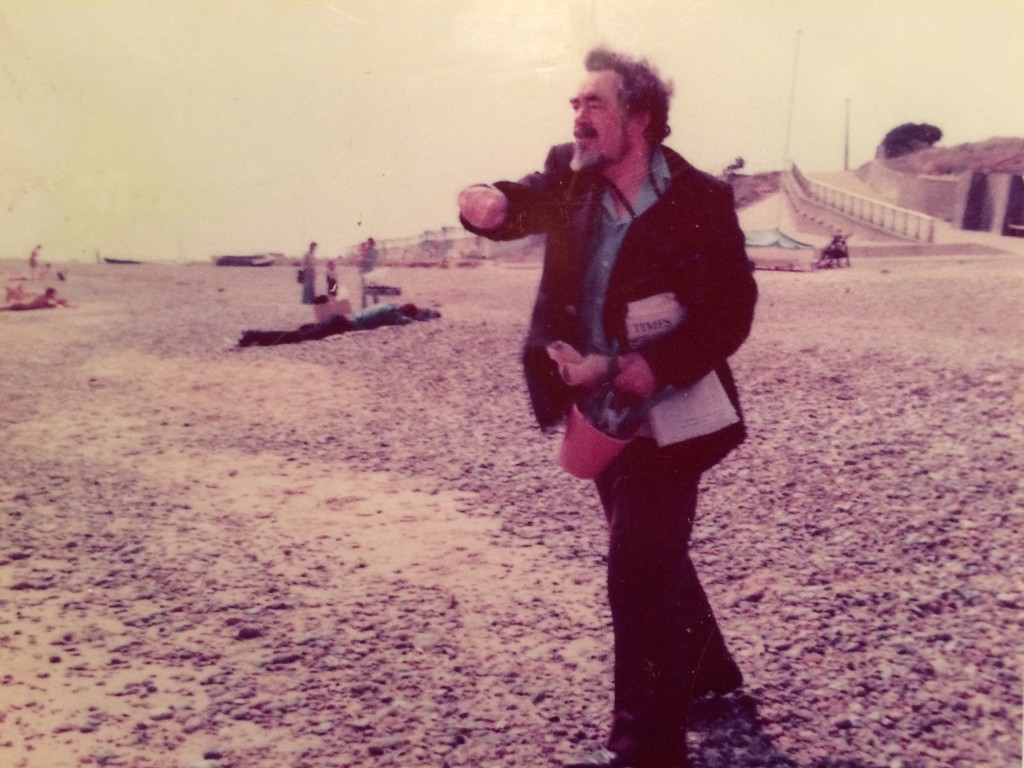 dad on beach